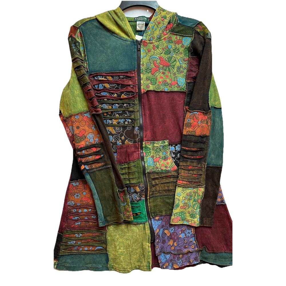100% Cotton Kathmandu Imports Hippie Boho Festival Patchwork Jacket Small Medium